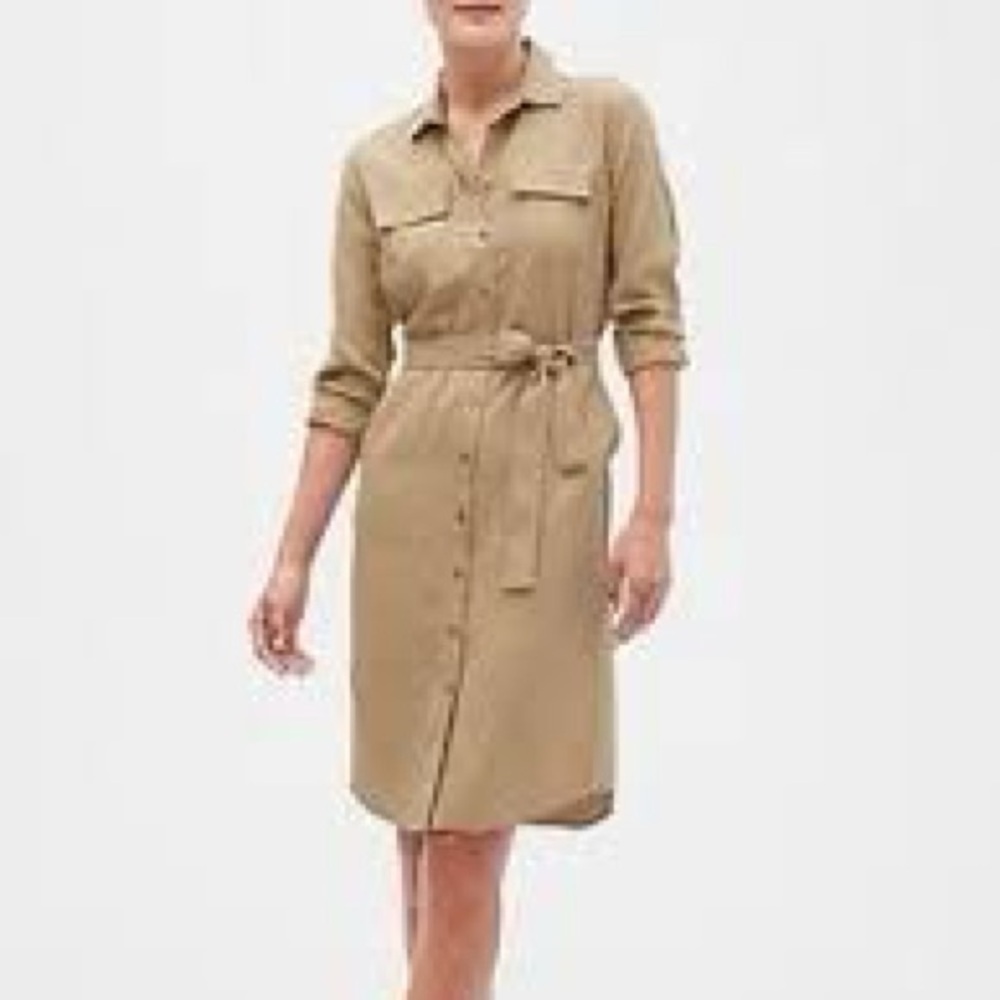 Banana Republic Factory Utility 100% Tencel Shirt Dress